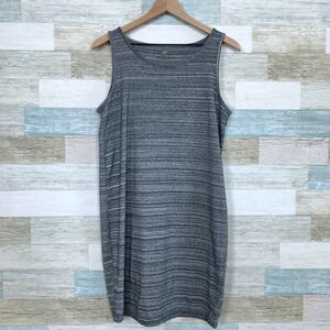 Dakini Athleisure Cut Out Back Dress Heather Gray Stretch Casual Womens Medium